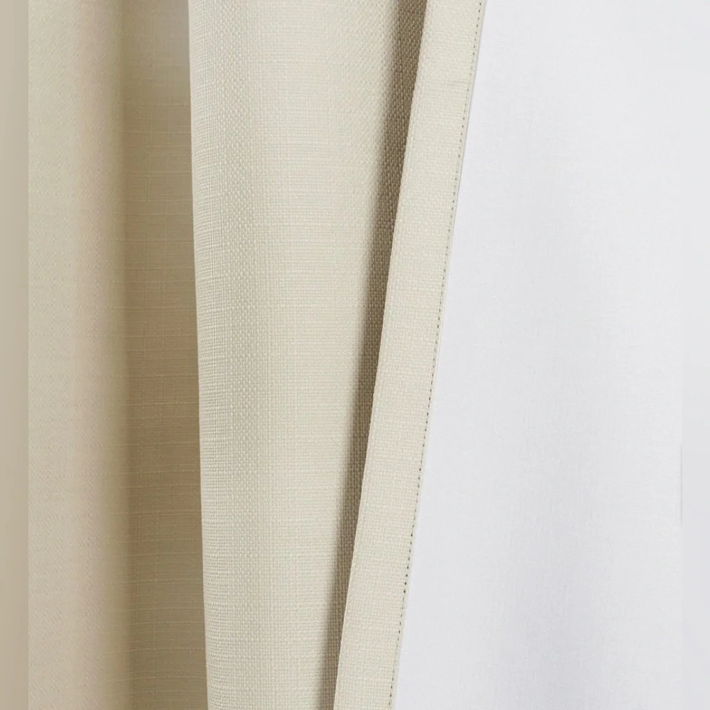 Porch & Den Limpus Faux Linen Grommet Top Blackout Curtain Panel Pair 52x84